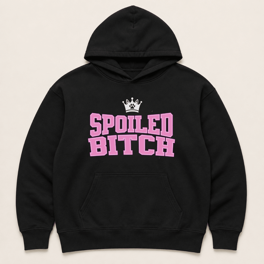 Spoiled Bitch Human Hoodie - FluffnCoGrey Heatherxshuman only