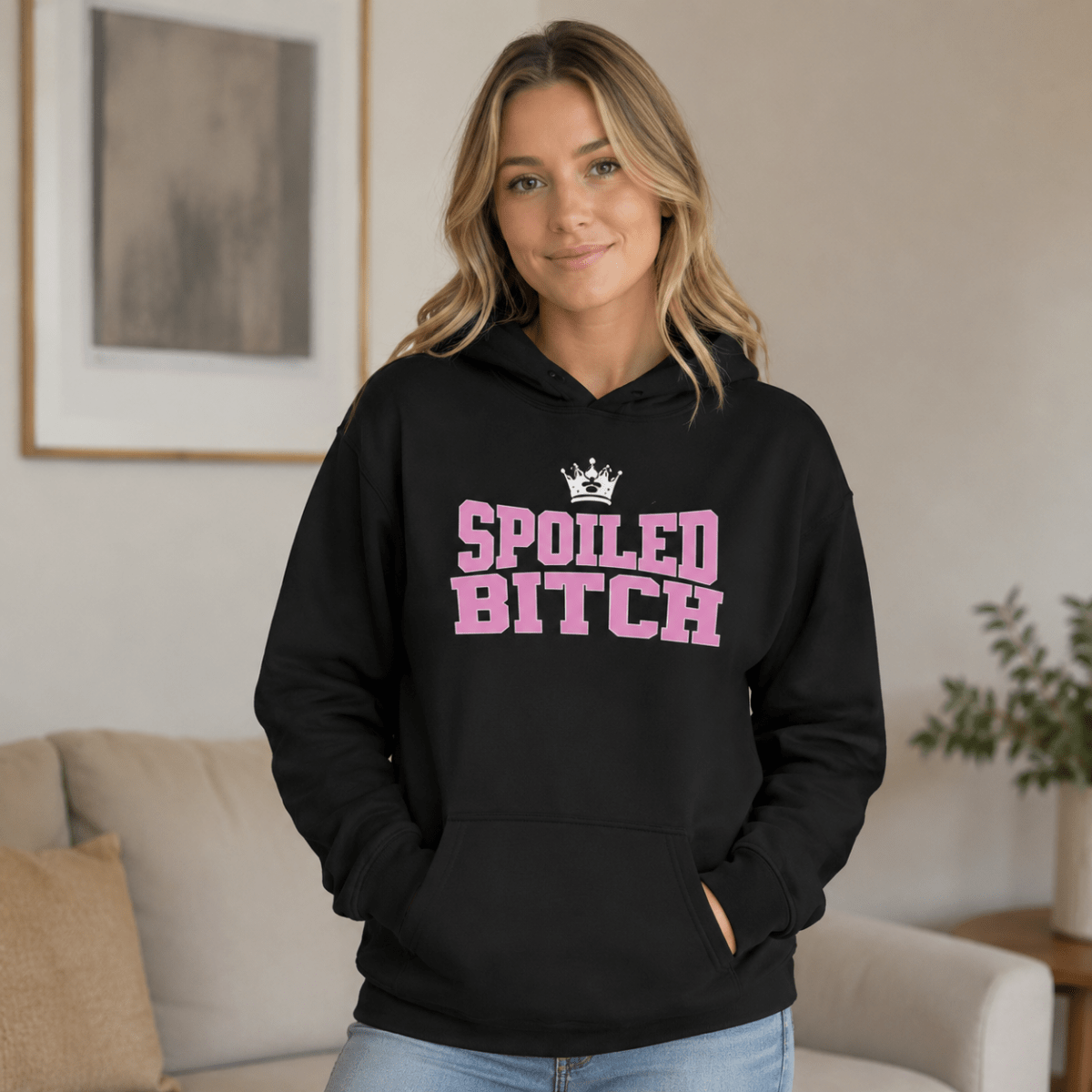 Spoiled Bitch Pet and Owner Matching Hoodie Set - FluffnCoGrey HeatherxsS