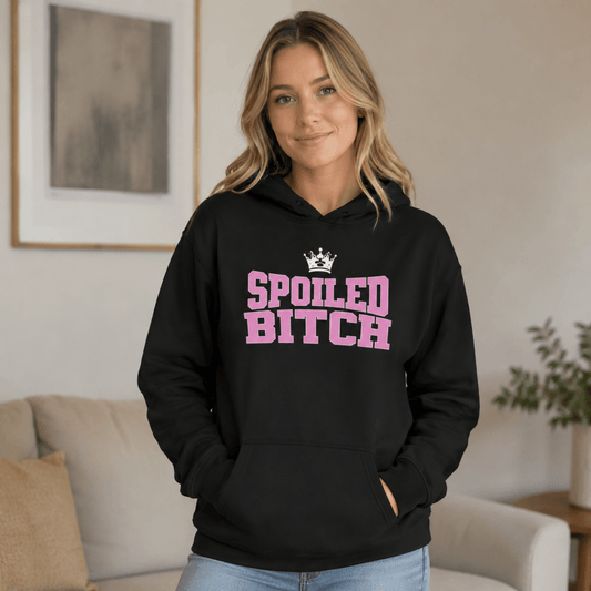 Spoiled Bitch Pet and Owner Matching Hoodie Set - FluffnCoGrey HeatherxsS