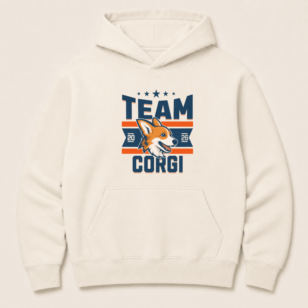 Team Corgi Human Hoodie - FluffnCoGrey Heatherxshuman only