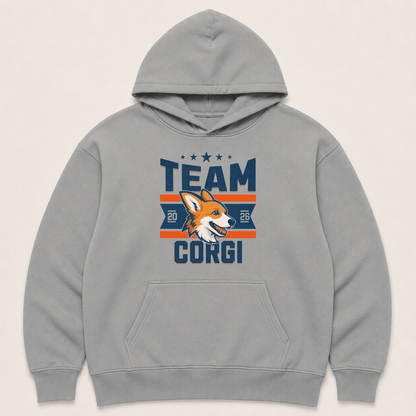 Team Corgi Human Hoodie - FluffnCoGrey Heatherxshuman only