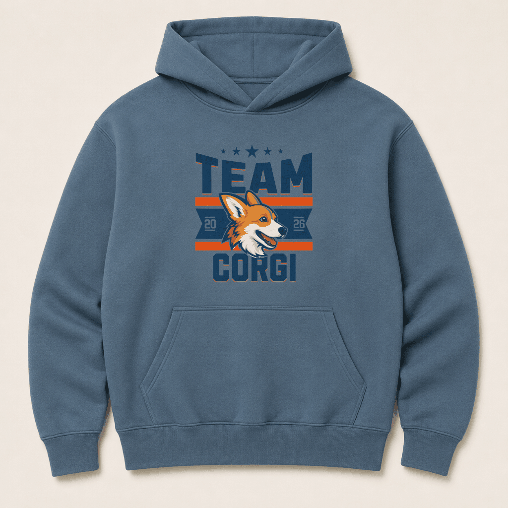 Team Corgi Human Hoodie - FluffnCoGrey Heatherxshuman only