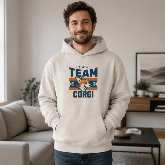 Team Corgi Pet and Owner Hoodie Set - FluffnCoGrey HeatherxsS