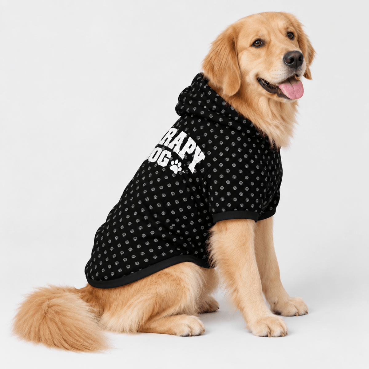 Therapy Dog Pet Hoodie - FluffnCoBlackSAddonsoft
