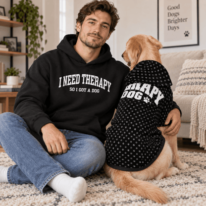 Therapy Dog Pet Hoodie - FluffnCoBlackSAddonsoft