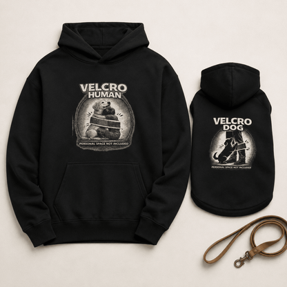 Velcro Human Matching Dog & Owner Hoodie Set - FluffnCoSBlackxsmatchingset