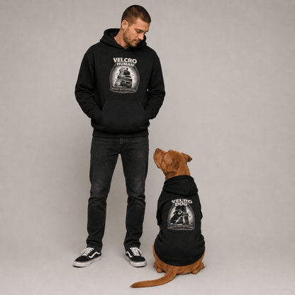 Velcro Human & Dog Pet and Human Hoodie Set - FluffnCoSBlackxsmatchingset