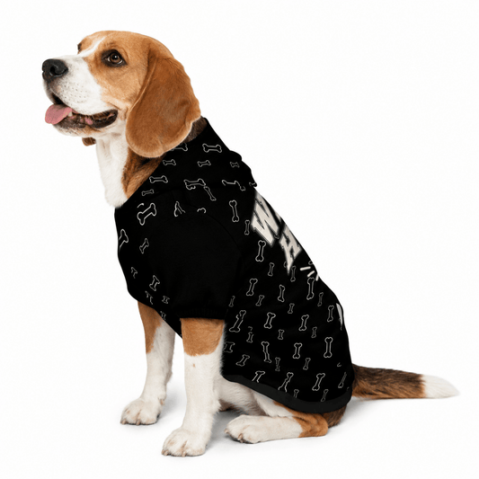 We Live Here Pet Hoodie - FluffnCoBlackSAddon