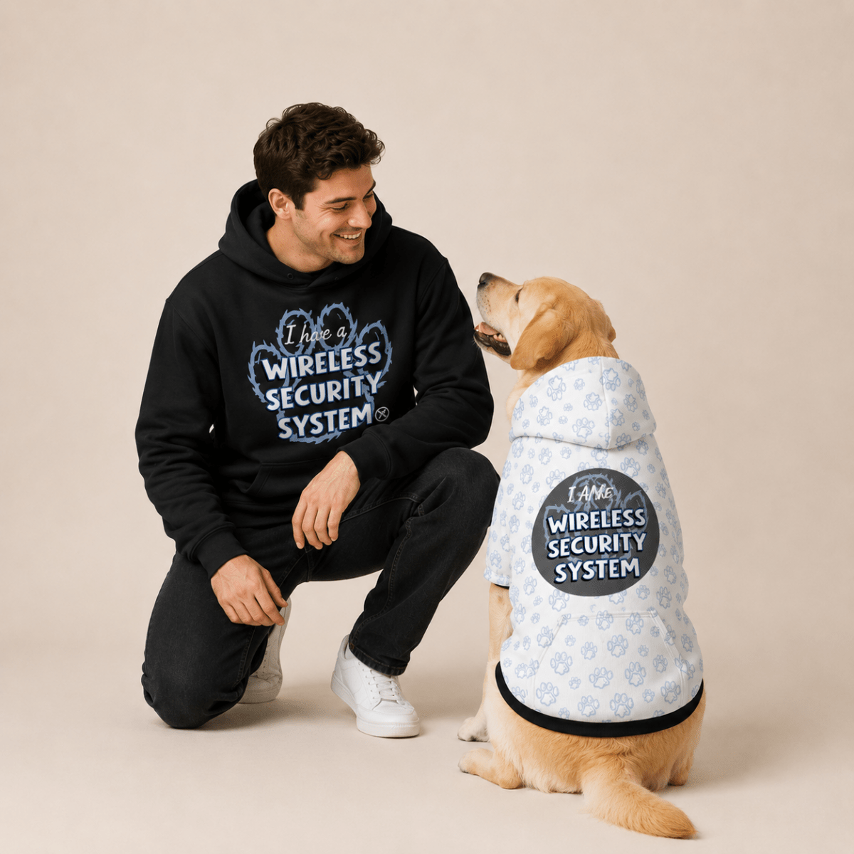 Wireless Security System Pet and Owner Hoodie Set - FluffnCoSPigment Blackxs