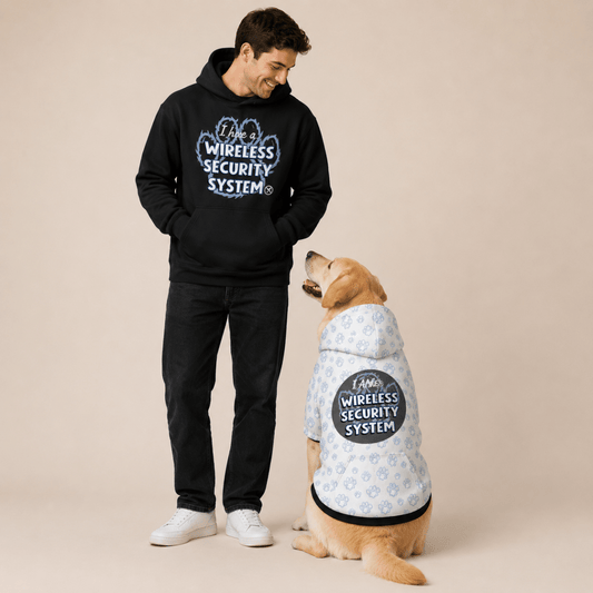 Wireless Security System Pet and Owner Hoodie Set - FluffnCoSPigment Blackxs