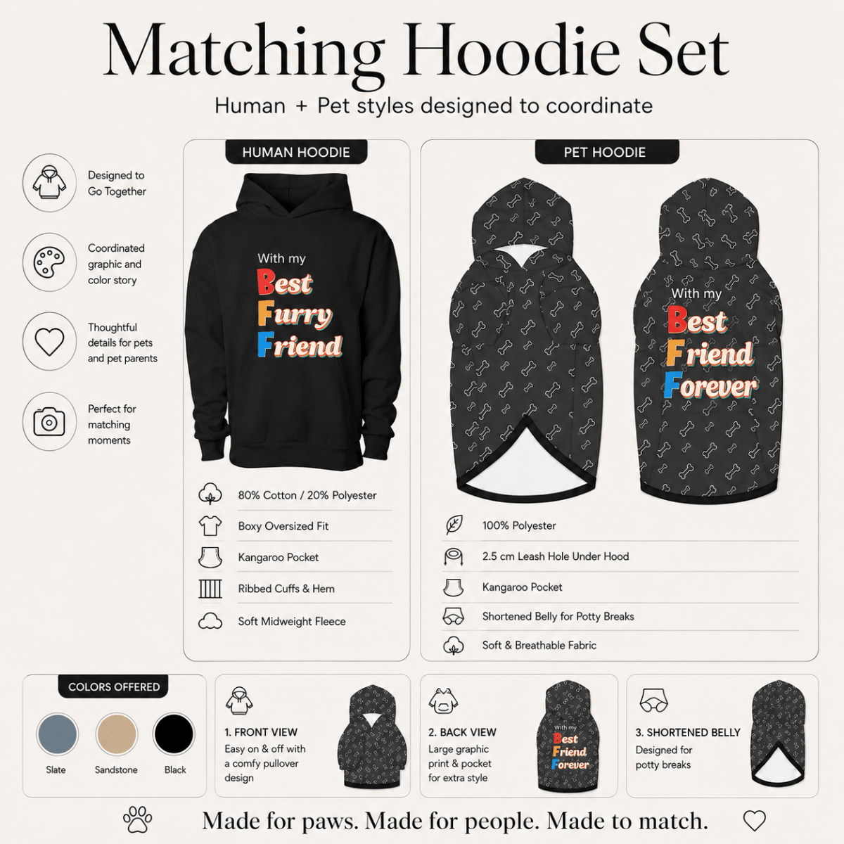 With my BFF Pet and Owner Hoodie Set - FluffnCoSBluexscats