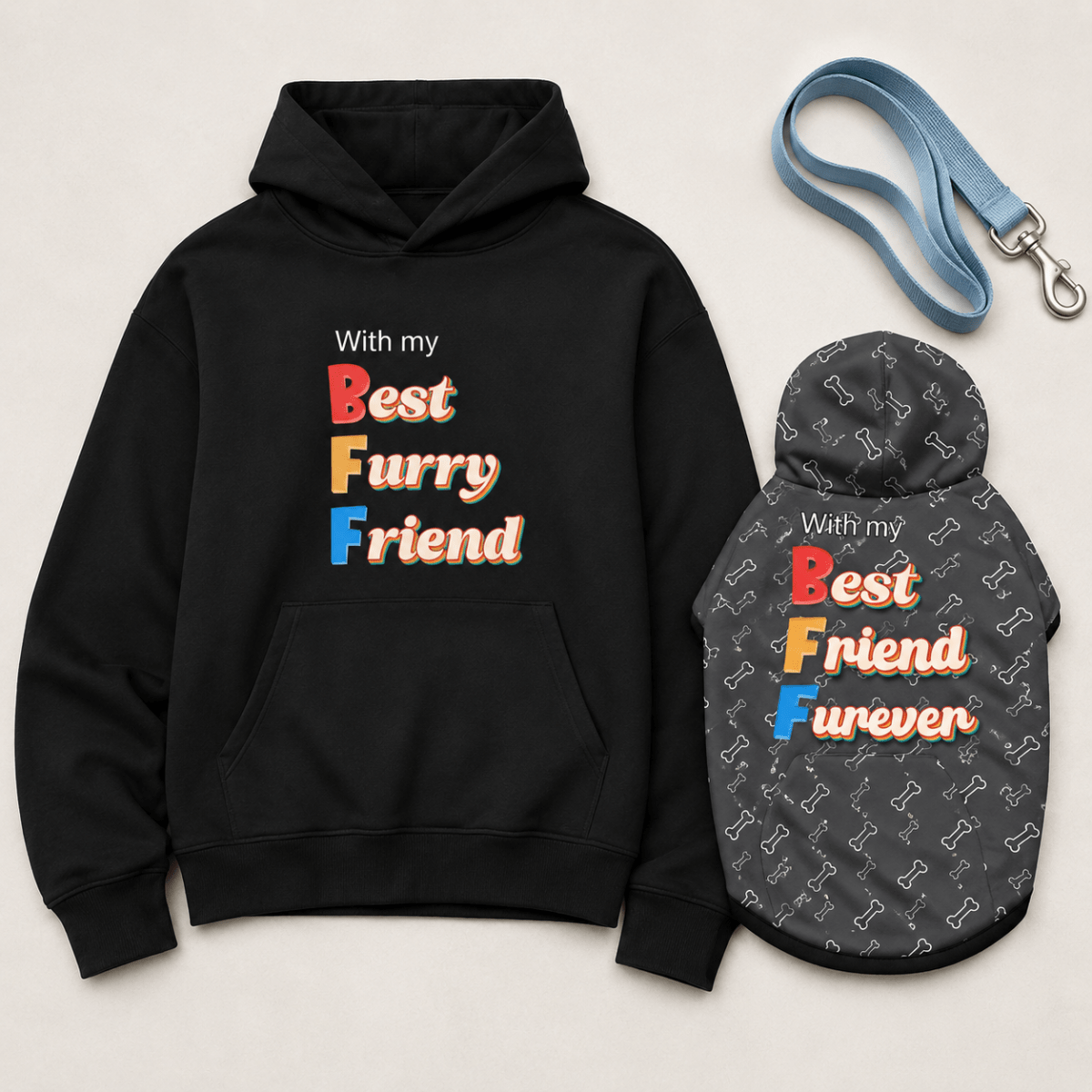 With my BFF Pet and Owner Hoodie Set - FluffnCoSBluexscats