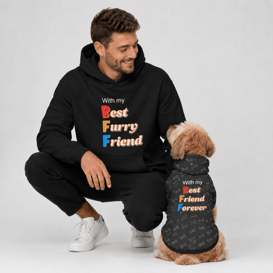 With my BFF Pet and Owner Hoodie Set - FluffnCoSBlue Magicxscats
