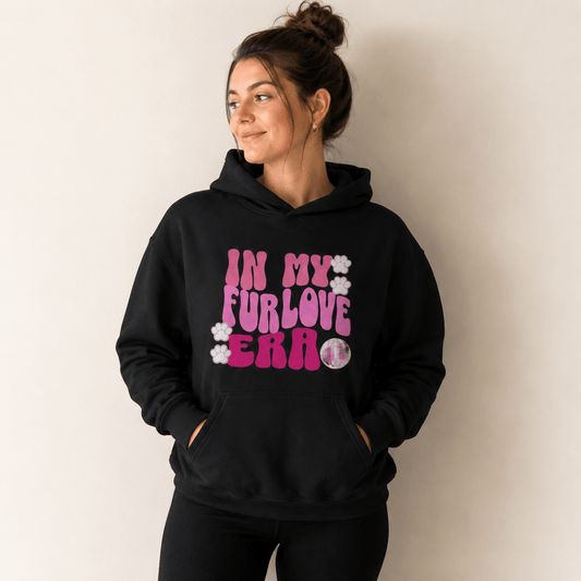 In My Fur Era & Food Era Pet and Human Hoodie Set - woman standing