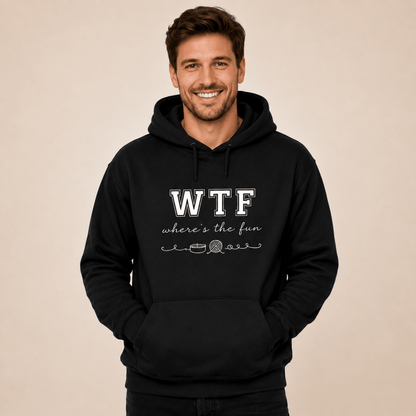 WTF Where's the Fun Matching Pet & Owner Hoodie Set - FluffnCoPigment BlackxsS
